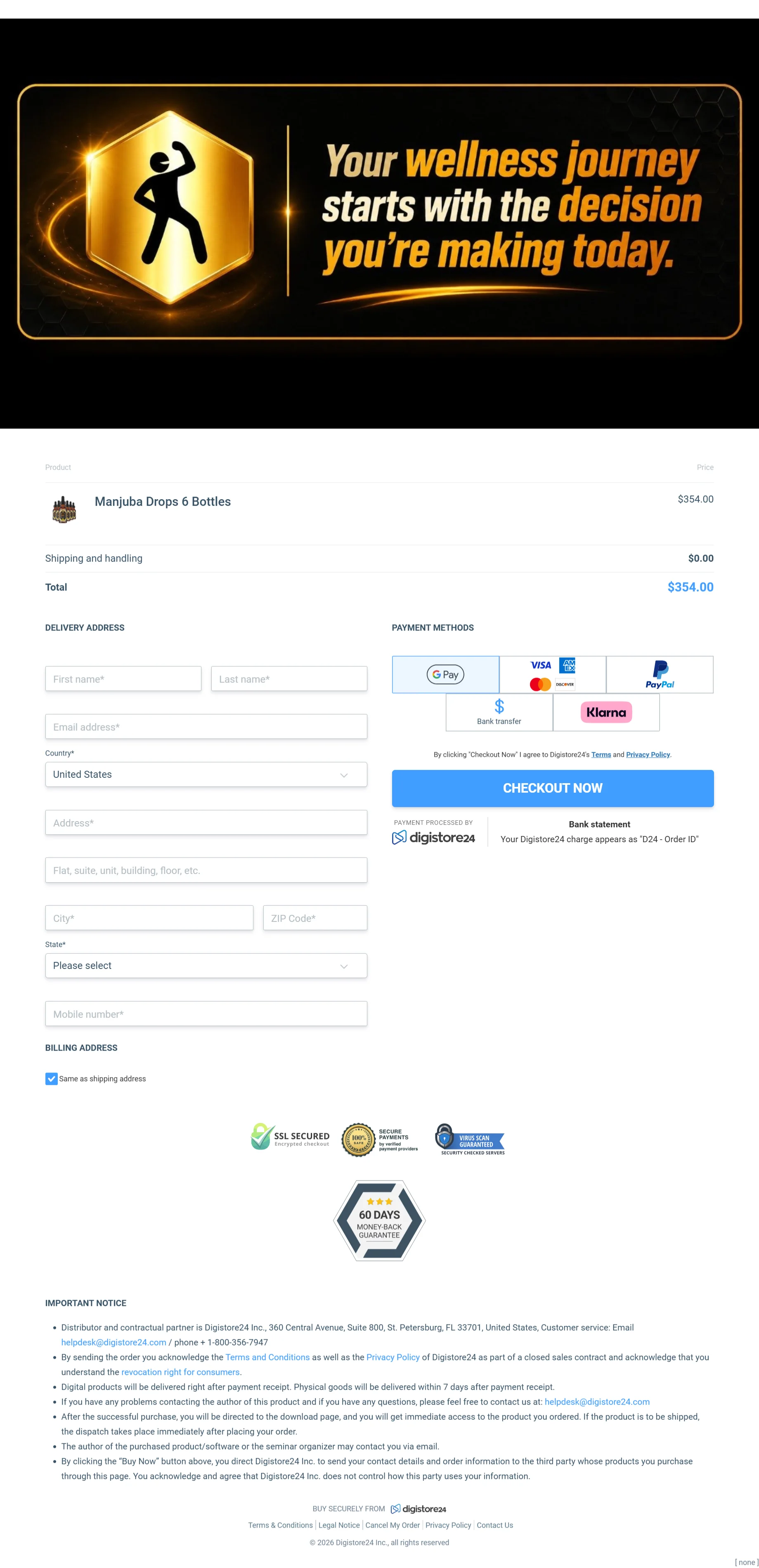 Manjuba Drops order form